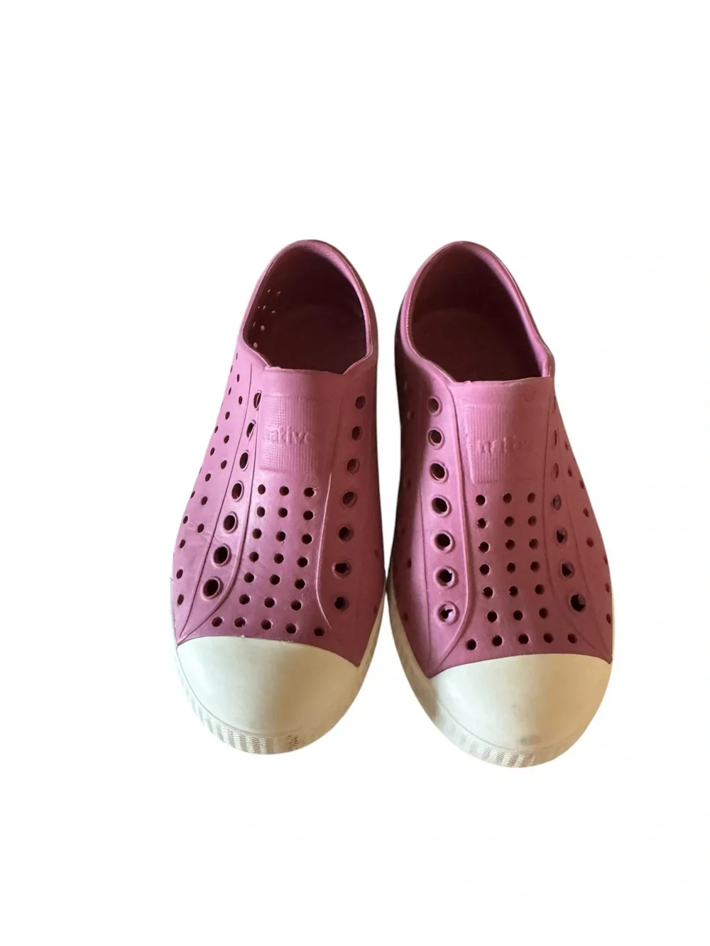 Native Kids Slip-On Water Shoes in Pink with Cream Toe